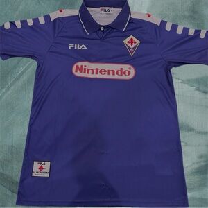 Fiorentina 1998-1999 home jersey with Nintendo logo